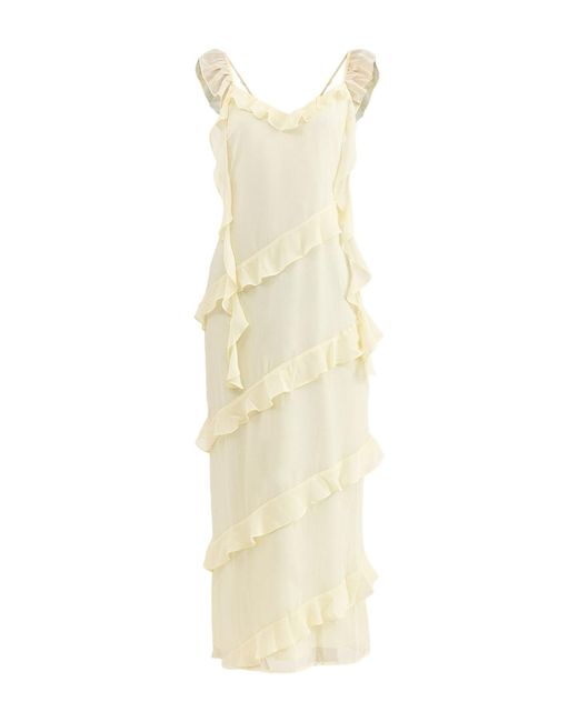 Pretty Lavish White Rue Ruffle Maxi Dress