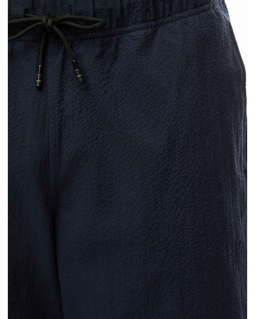 Paul Smith Blue Seersucker Drawcord Shorts for men
