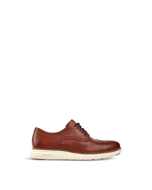 Cole Haan Brown Men's Zerogrand Remastered Wing Tip Oxford Shoes for men