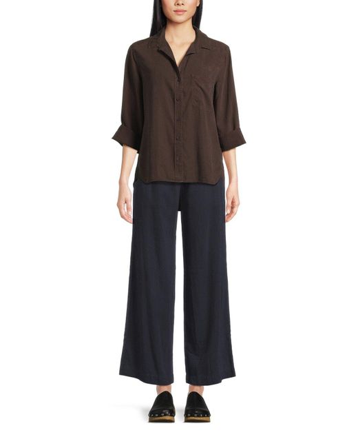 Bella Dahl Brown Women's Shirt Tail Button Down