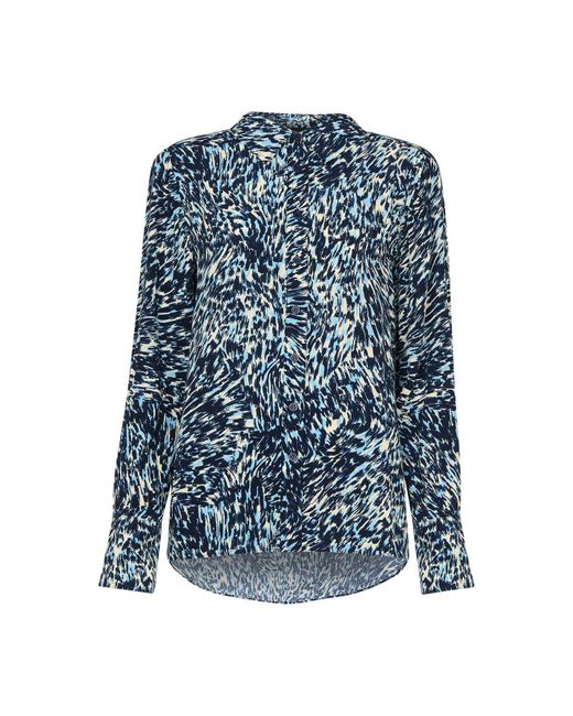Whistles Blue Women's Leopard Swirl Print Shirt