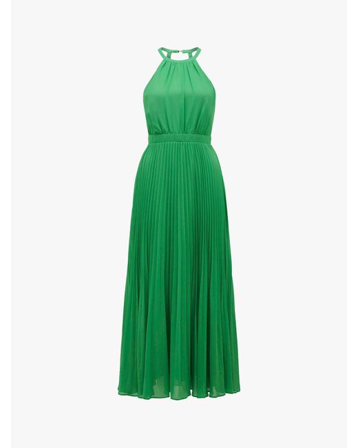 Forever New Green Women's Gwenyth Pleated Halter Maxi Dress