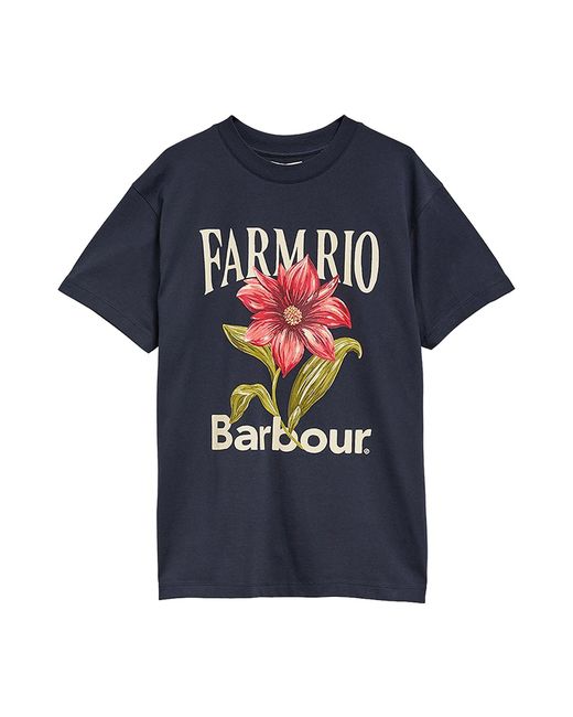 Barbour Blue X Farm Rio Wild Flower Graphic T-Shirt