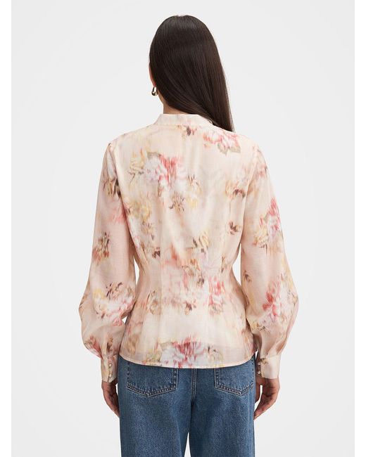 Forever New Pink Indie Tuck Blouse Multi