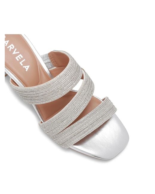 Carvela Kurt Geiger White Women's Gala Block Mule Jewel