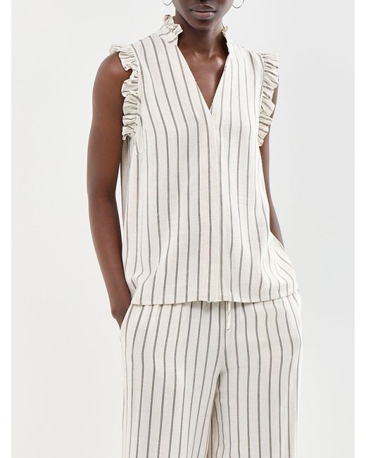SELECTED White Viva Ruffle Top
