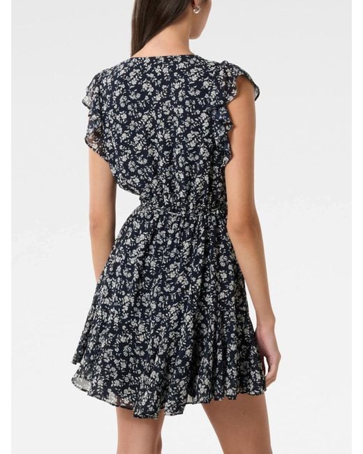 Forever New Blue Maxine Flutter Sleeves Mini Dress