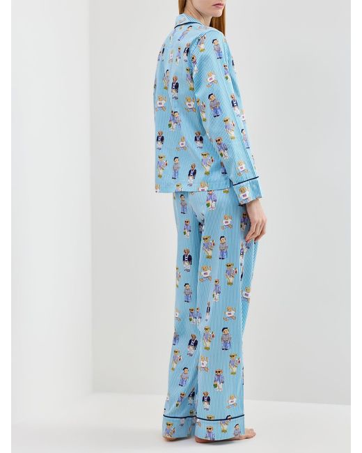 Polo Ralph Lauren Blue Iconic Oxford Bear Madison Pj Set