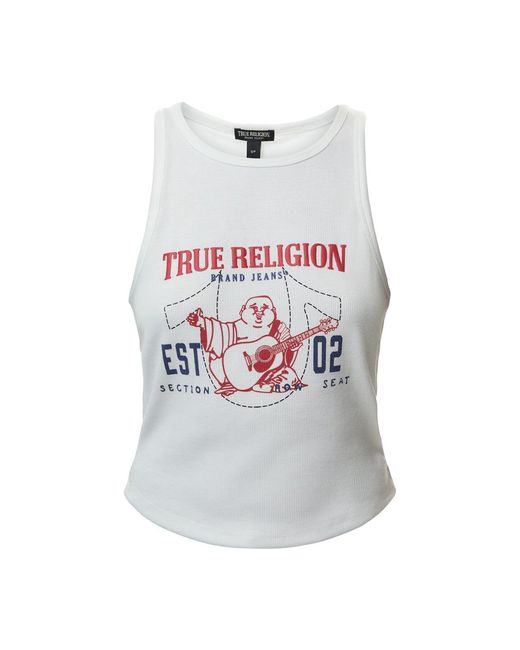 True Religion White Buddha Goddess Tank