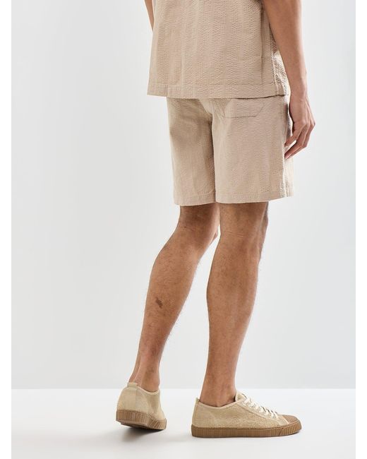 Only & Sons Natural Seersucker Jogger Shorts for men