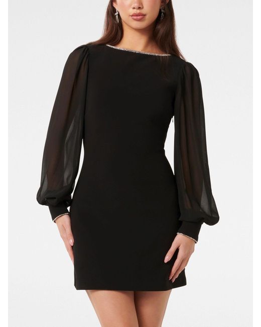 Forever New Black Women's Indie Embellished Mini Dress