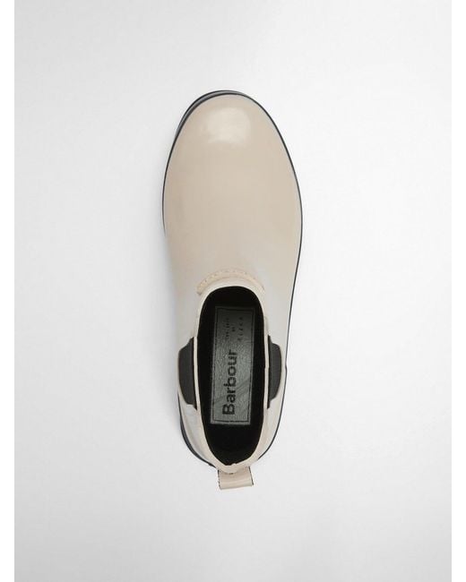 Barbour White Alexa Lou Wedge Wellie Boots