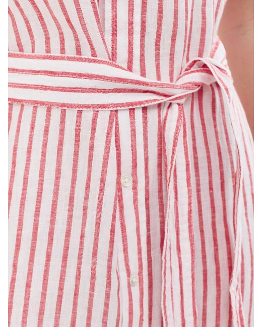 Polo Ralph Lauren Pink Midi Stripe Ss Shirt Dress