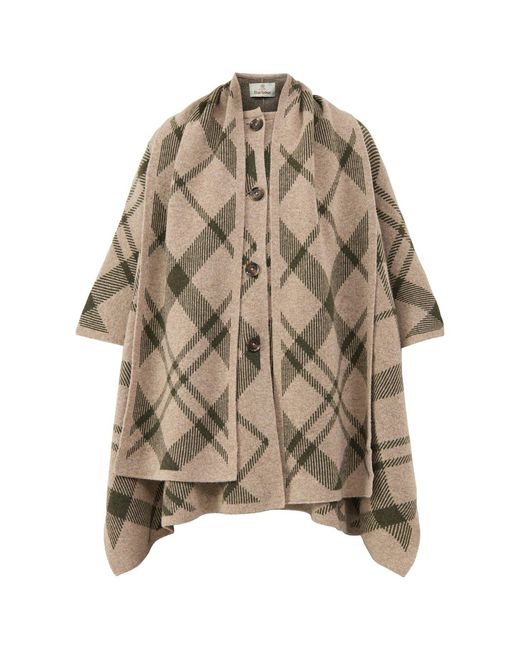 Barbour Natural Vienna Knitted Cape, Wool Blend