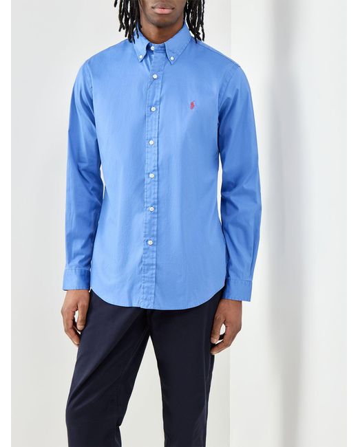 Polo Ralph Lauren Blue Ralph Lauren Custom Fit Twill Shirt for men
