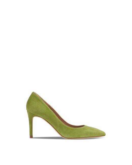 L.K.Bennett Green Women's Floret Apple Suede Pointed Toe Courts
