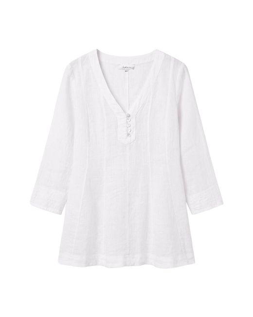 Sahara White Fine Tunic Shirt