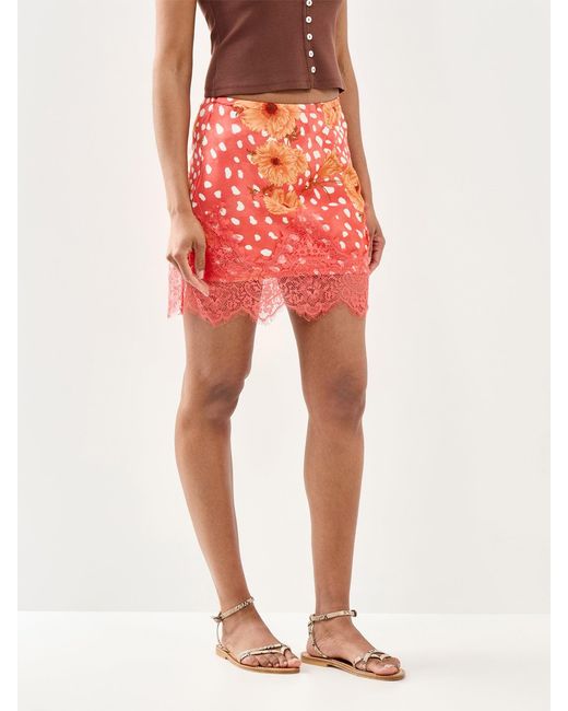 Never Fully Dressed Pink Coral Poppy Mini Maeva Skirt