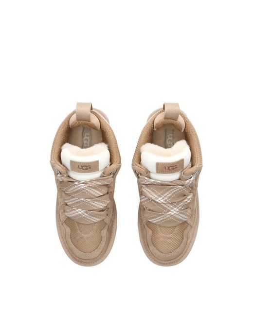 Ugg Natural Lowmel Suede Lace Up Trainers Sand