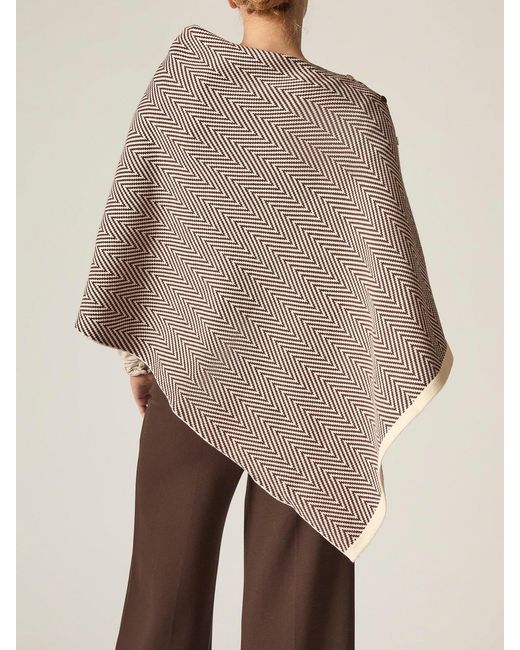 James Lakeland Natural Chevron Button Poncho