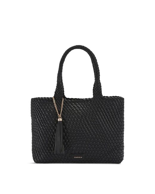 Carvela Kurt Geiger Black Verona Weave Tote Bag