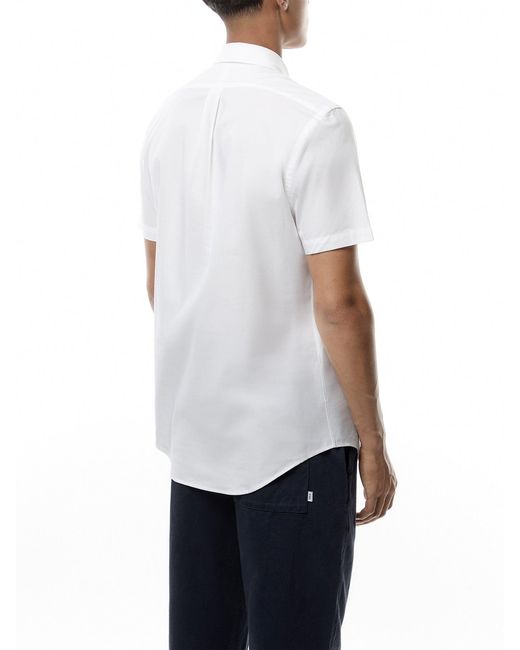Polo Ralph Lauren White Stretch Poplin Short Sleeves Shirt for men