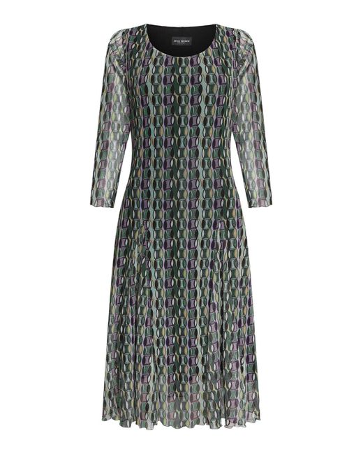James Lakeland Gray Sheer Sleeve Boho Dress