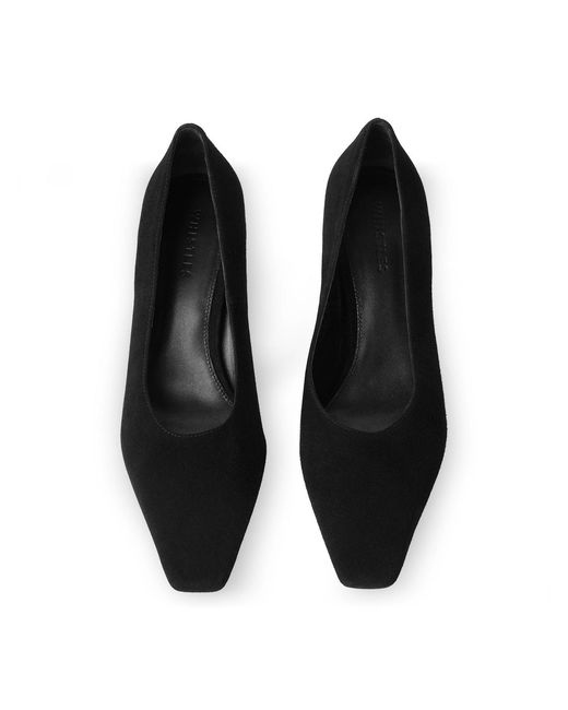 Whistles Black Suede Court Shoe