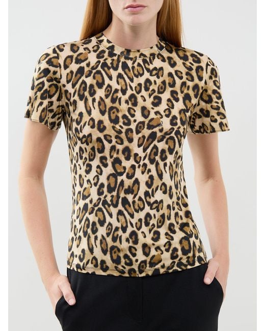 Marella White Matassa Spotted T-Shirt Camel