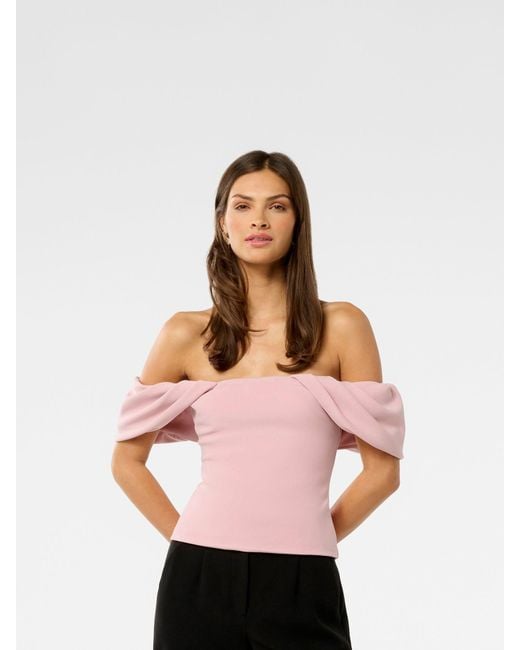 Forever New Pink Jacinta Off Shoulder Top