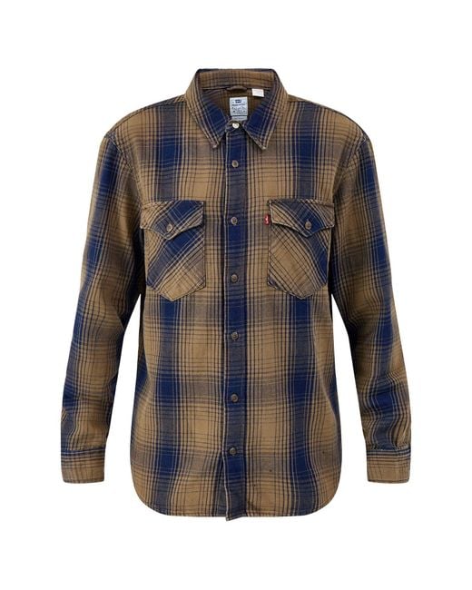 Levi's Blue Relaxed Fit Western Shirt for men
