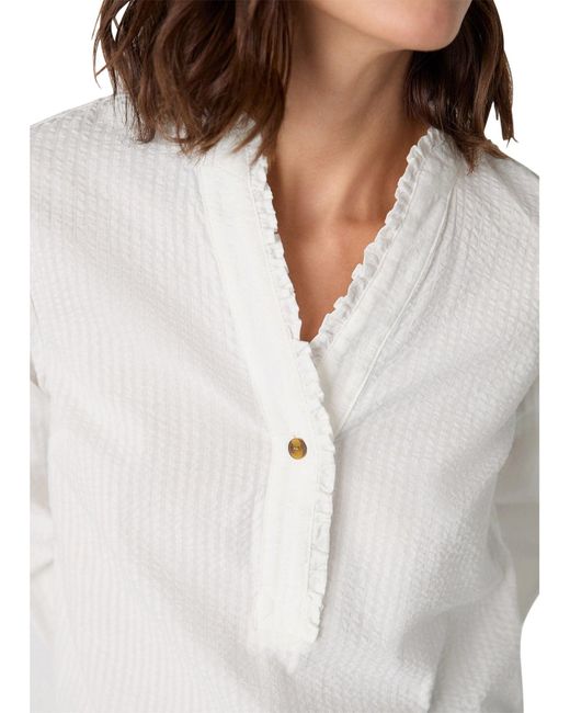 Whistles White Textured Frill Shirt