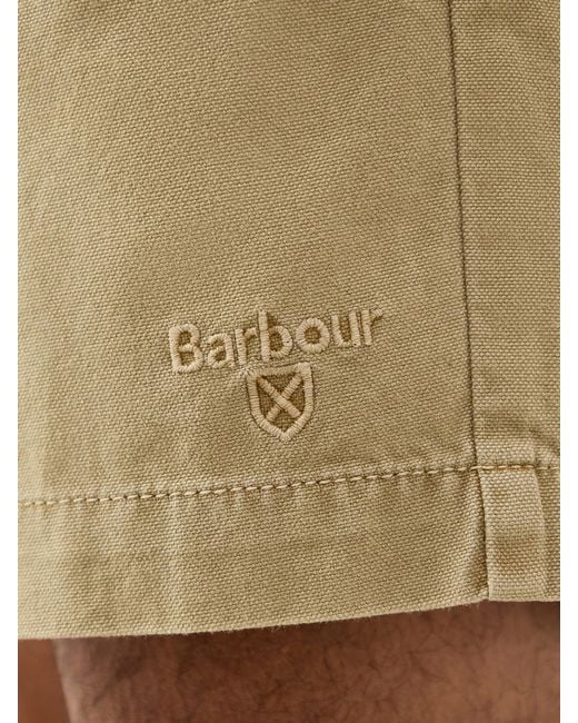 Barbour Green Washed Oxford Relaxed Short for men