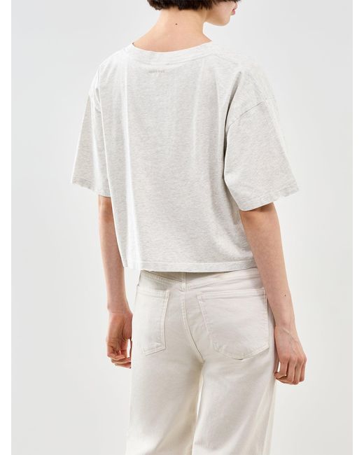 Anine Bing White Johnny Cropped Tee
