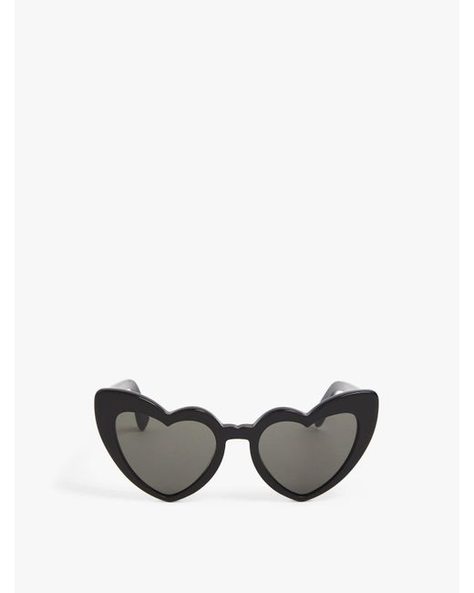 Saint Laurent Gray Sl181 Lou Lou Oversized Heart Shaped Sunglasses