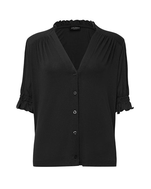 James Lakeland Black V-Neck Jersey Blouse