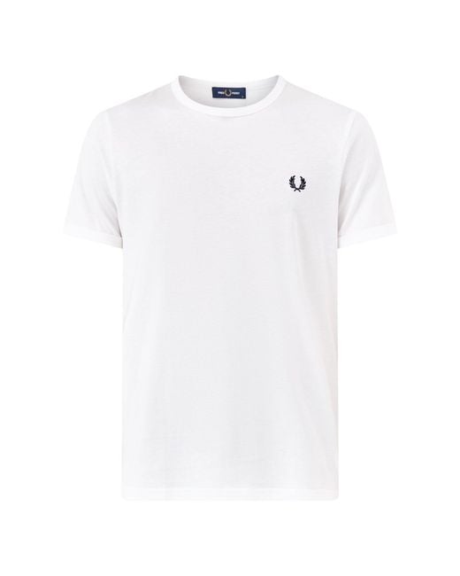 Fred Perry White Ringer T-Shirt for men