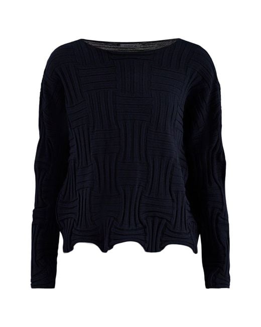 Oska Black Stretch-Knit Long-Sleeve Top