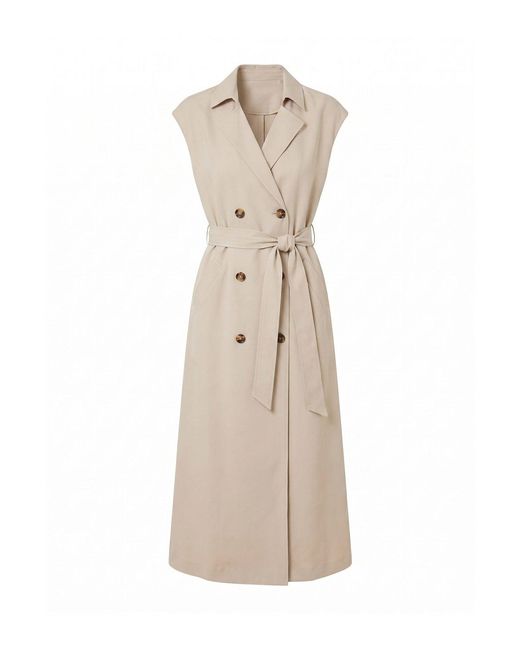 Forever New Natural Elsa Sleeveless Trench Midi Dress Neutral