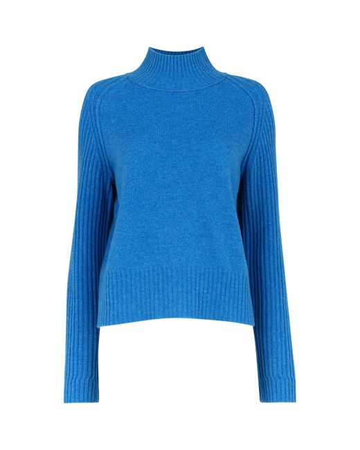 Whistles Blue Funnel Neck Knit