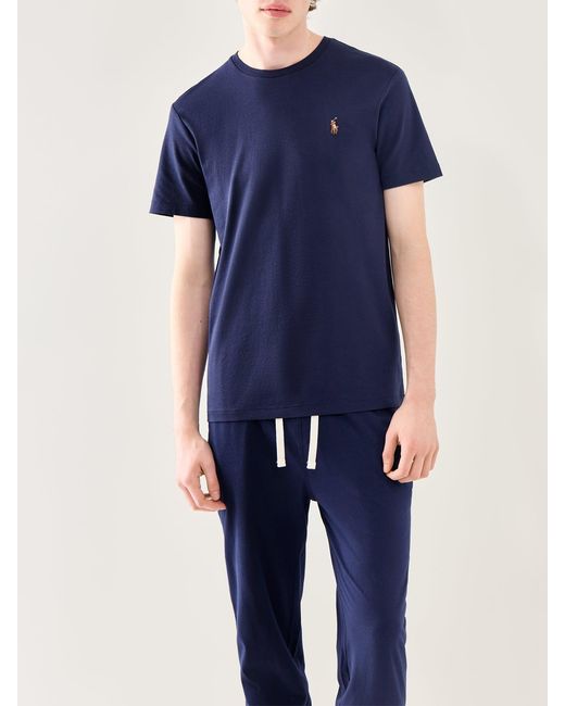 Polo Ralph Lauren Blue Pima Short Sleeve T-Shirt for men