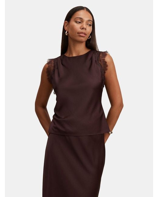 Forever New Brown Enola Lace Top