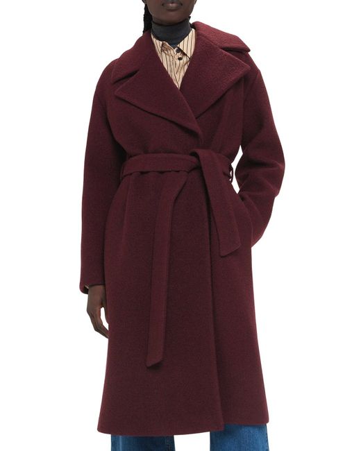 Whistles Purple Women's Lorna Wrap Wool Coat