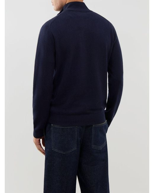 Gant Blue Superfine Half-Zip Jumper for men