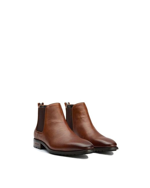 Simon Carter Brown Clover Chelsea Boots for men