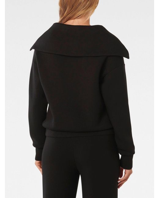 Forever New Black Women's Tiana Loungewear Zip Front Sweatshirt