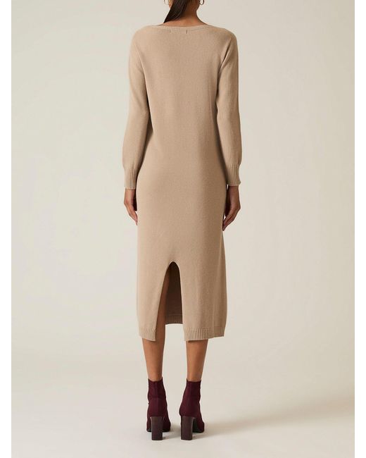James Lakeland Natural Knitted Midi Dress Taupe