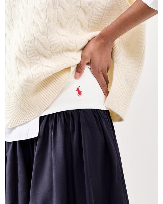 Polo Ralph Lauren Blue Midi A-Line Skirt