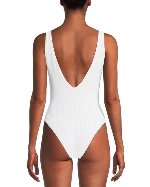 Seafolly White Deep V Neck Bodysuit