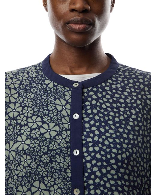 Sahara Blue Ditsy Floral Mix Print Boxy Shirt